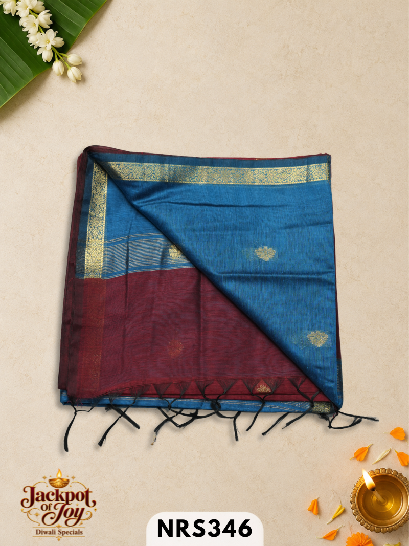 chanderi inspired maheswari saree