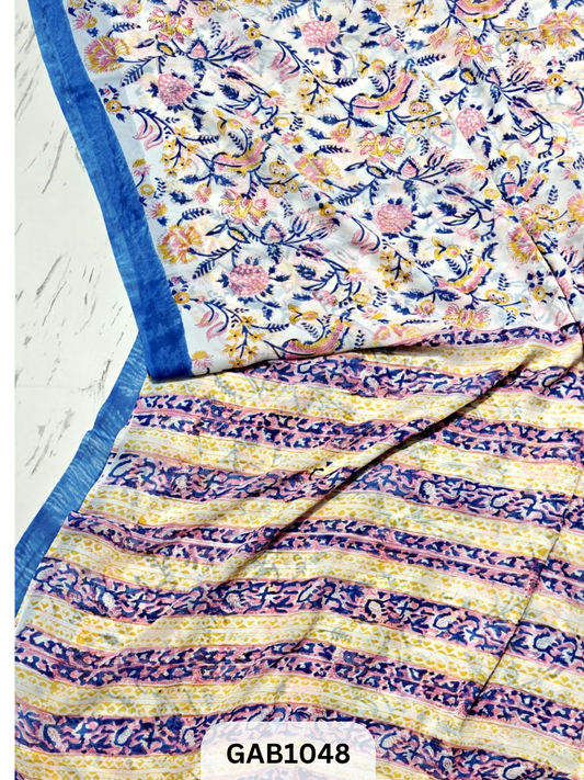Premium Hand Block Printed Georgette Sarees with Blouse