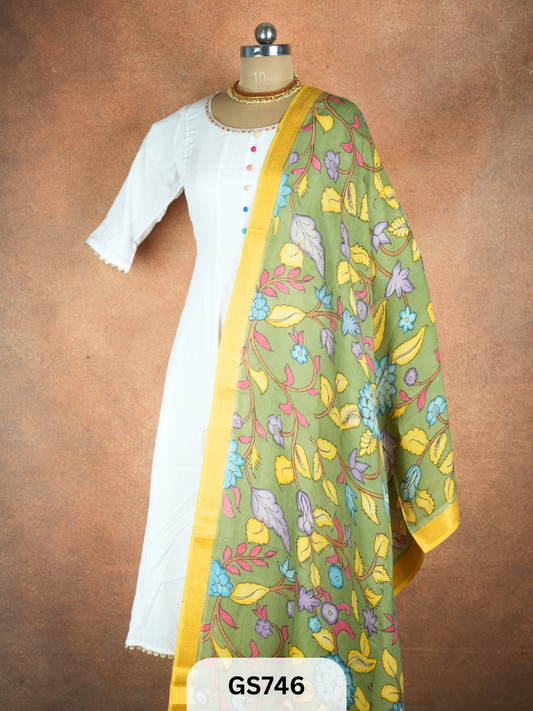 Pen Kalamkari Dupatta (Dupatta only)