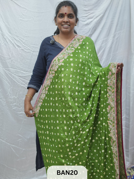 BANDHANI DESIGNER WORK WITH BANDHANI PALLU