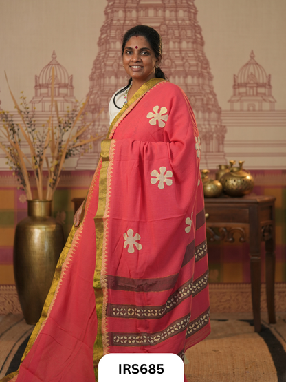 Chettinadu Saree With Barmer Aplique Work