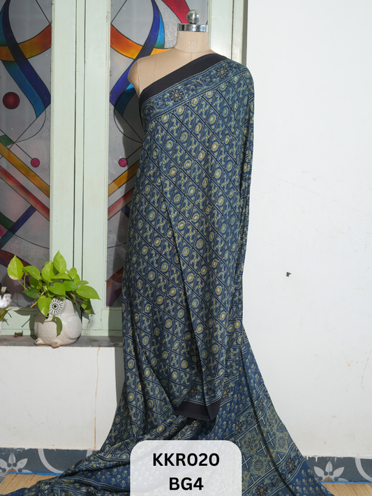 AJRAKH MODAL SAREE | BLOCK PRINT