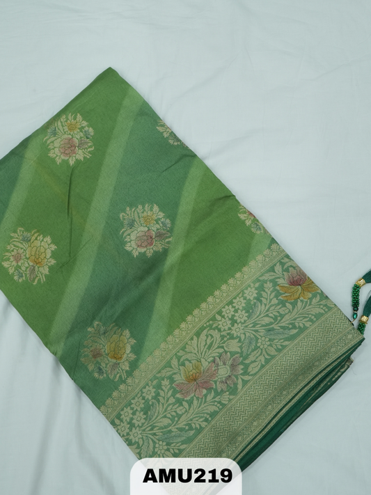 BANARAS RUSSIAN SILK SAREE WITH PRINTED