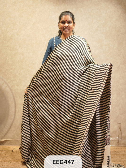 AJRAKH MODAL SAREE- RETRO