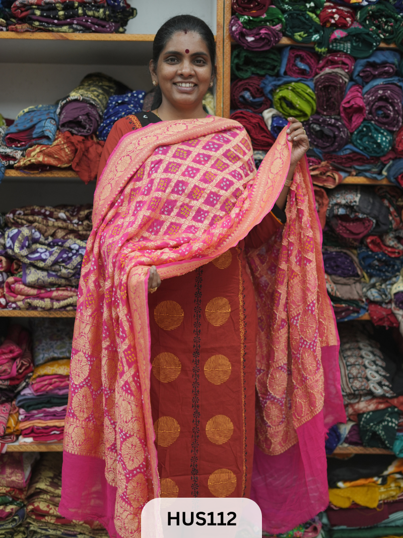 PURE KHADDI GEORGETTE DUPPATTA