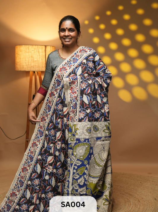 Kalamkari malmal cotton saree Ravi Sun Kalamkari