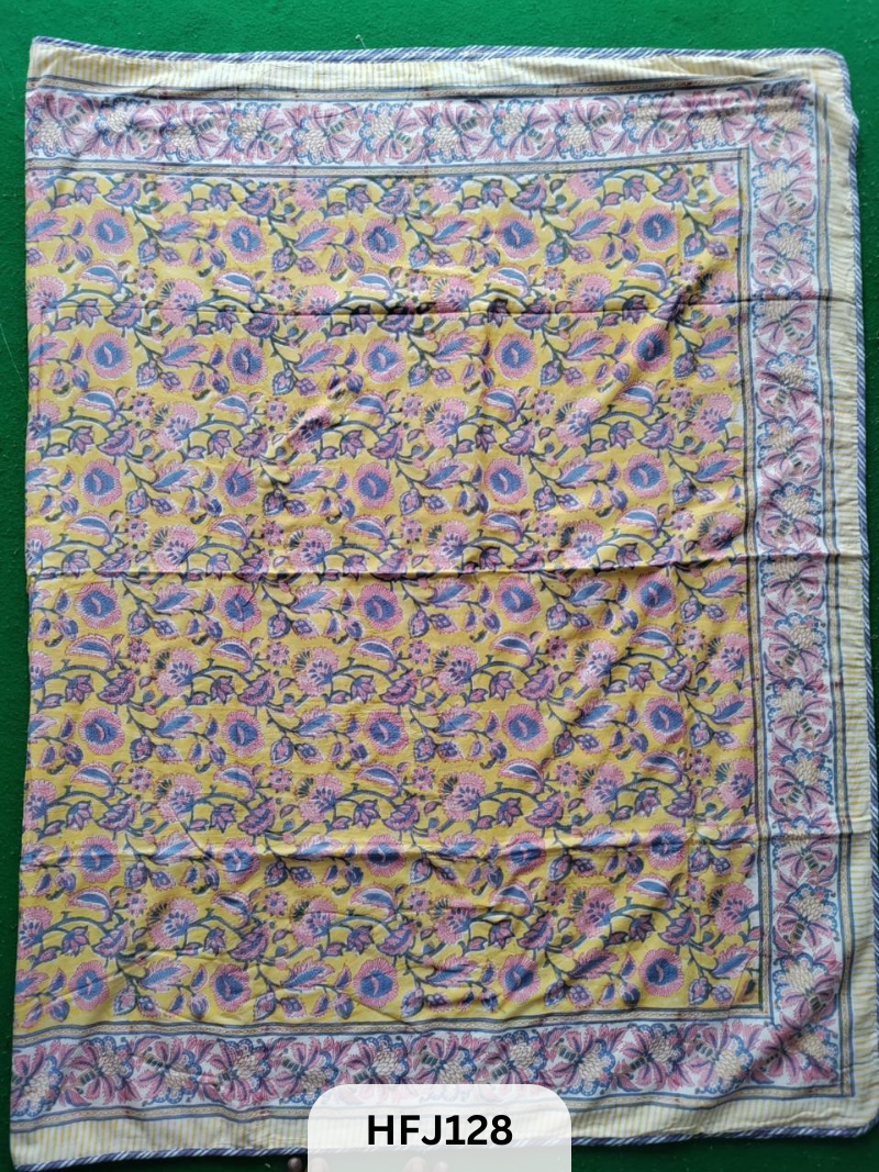 Premium Jaipuri Hand Block Print Reversable AC Dohar 3layer 60×90