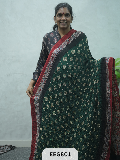 MODAL AJRAKH BANDHEJ SAREE