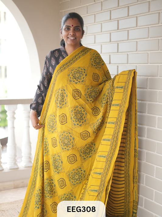 AJRAKH CHINON SAREE
