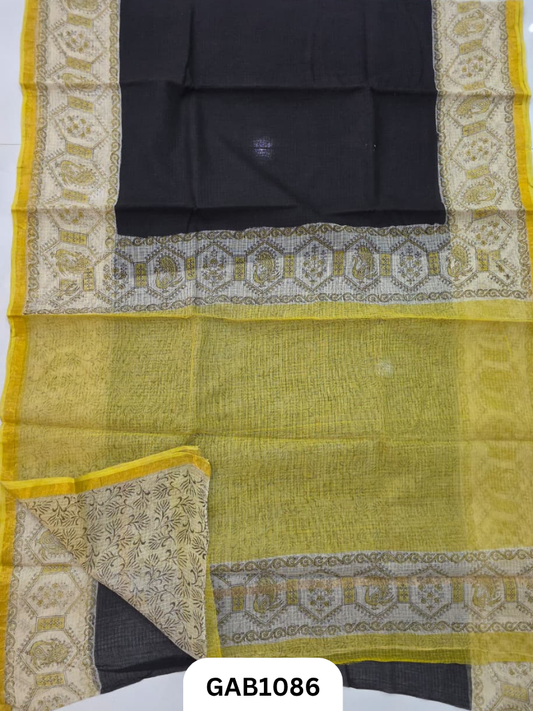 Bagru Handblock Print Kota Doria Saree