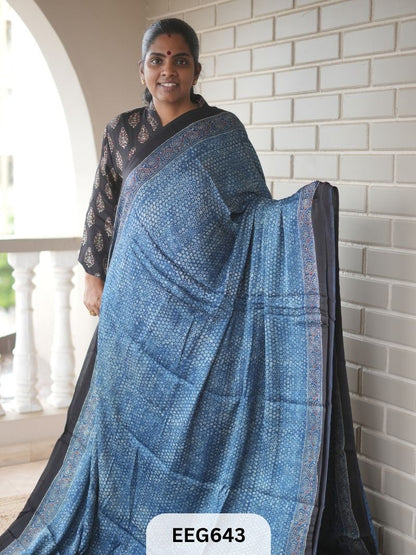 AJRAKH MODAL SAREE - JACKPOT