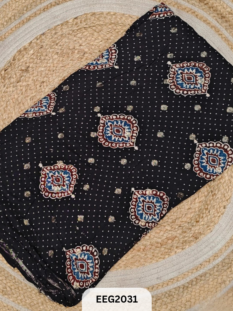 DOLA SILK AJRAKH FABRIC-1MTR