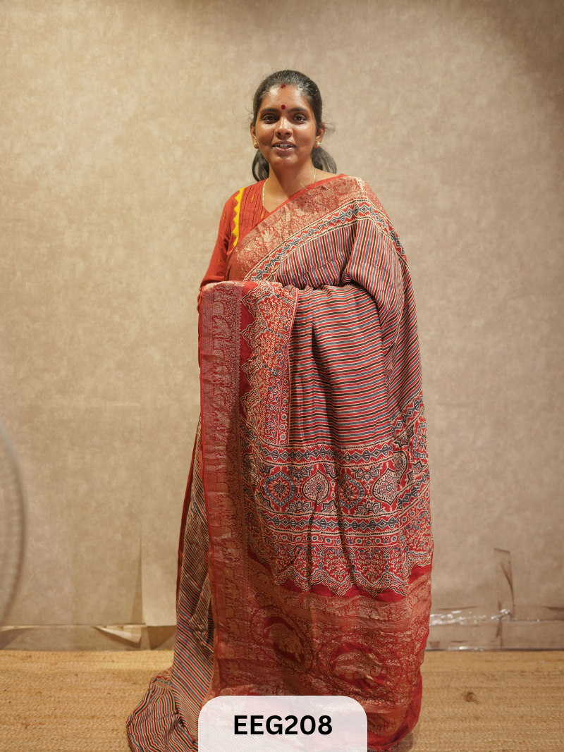 AJRAKH DOLA SILK SAREE