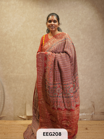 AJRAKH DOLA SILK SAREE