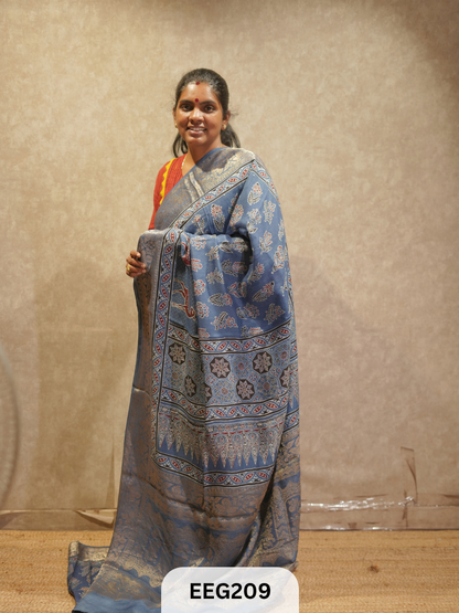 AJRAKH DOLA SILK SAREE
