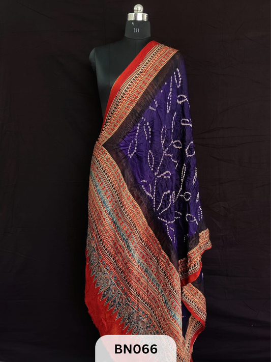 AJRAKH BANDHANI BORDER AAMBADAL DUPATTA