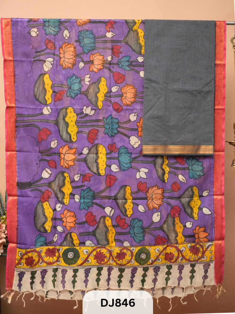 MANGALGIRI PATTU TOP AND PENKALAMKARI DUPPATA - 2 PCS