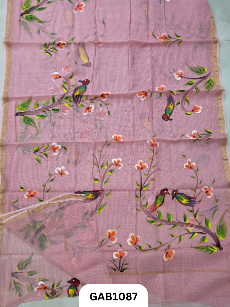 Bagru Handblock Print Kota Doria Saree