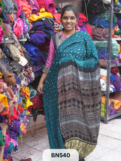 MODAL GAJI - AJRAKH BANDHINI SAREE