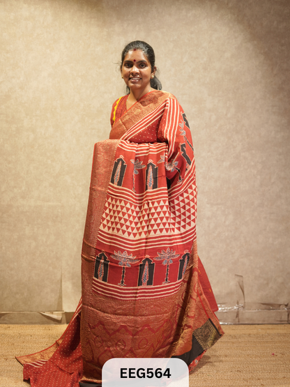 AJRAKH DOLA SILK SAREE