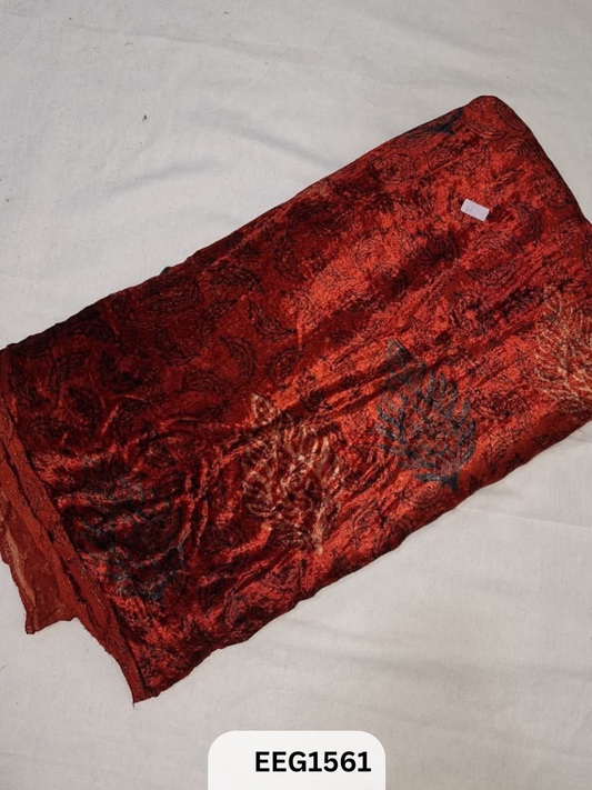 VELVET AJRAKH PRINT FABRIC-1MTR
