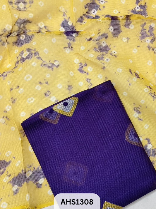 Pure Kota Cotton Shibori Print Dress Material Top & Dupatta 2.5mtr