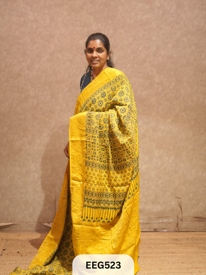 AJRAKH DOLA SILK SAREE