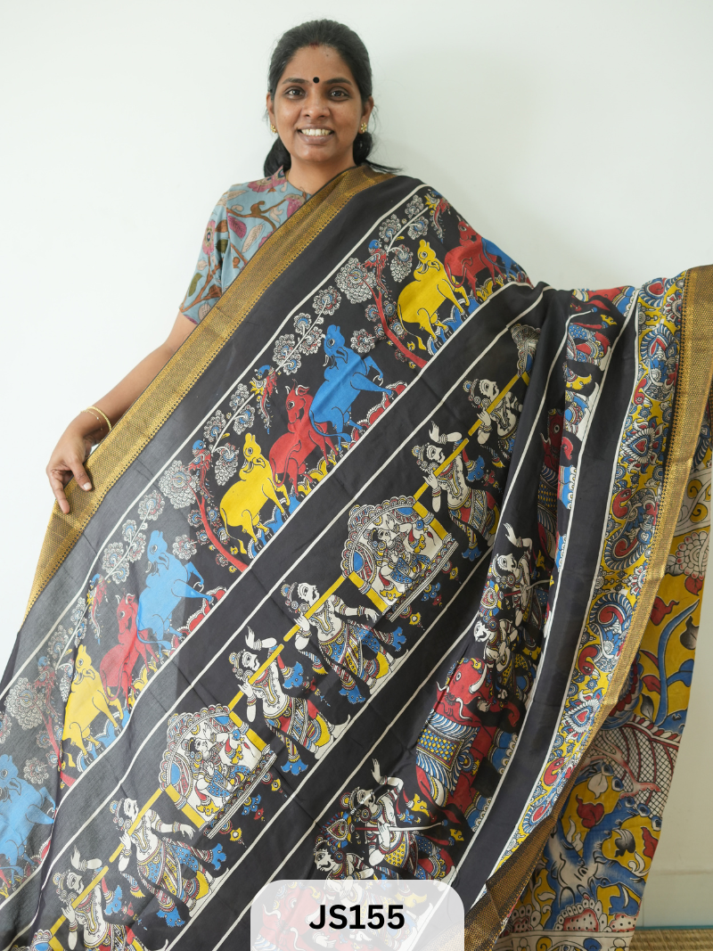 PURE CHENNURI SILK WITH MANGALAGIRI NIZAM BORDER