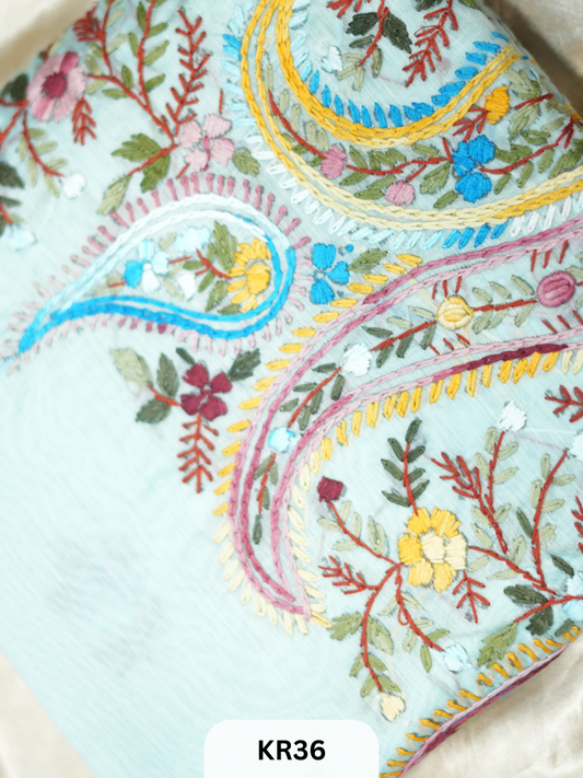 DUPION SILK WITH PURE HAND KANTHA HEAVY