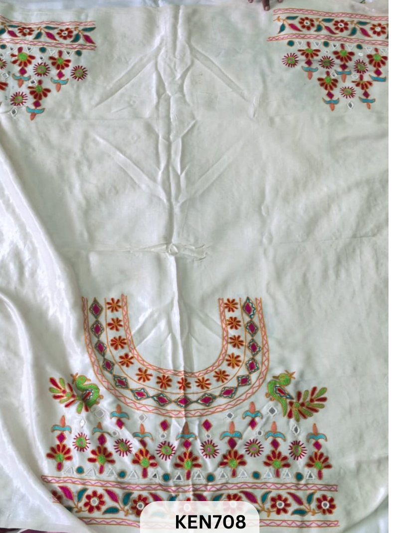 MASHRUSILK HAND AARIWORK UNSTITCHED BLOUSEPIECE