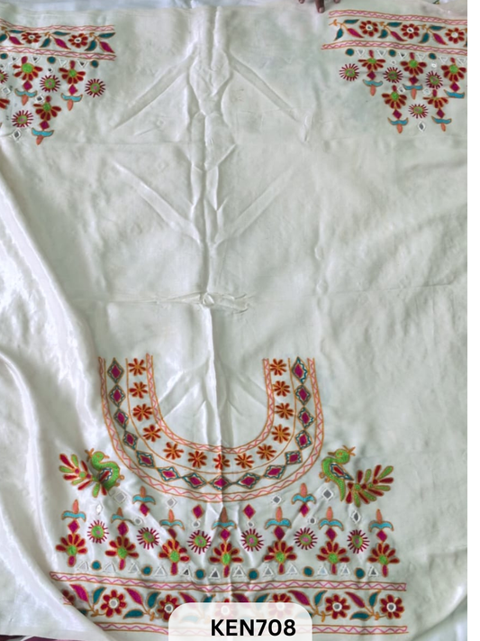 MASHRUSILK HAND AARIWORK UNSTITCHED BLOUSEPIECE