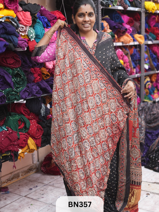 MODAL AJRAKH SILK - HAND BANDHINI | LAGDI PATTTA