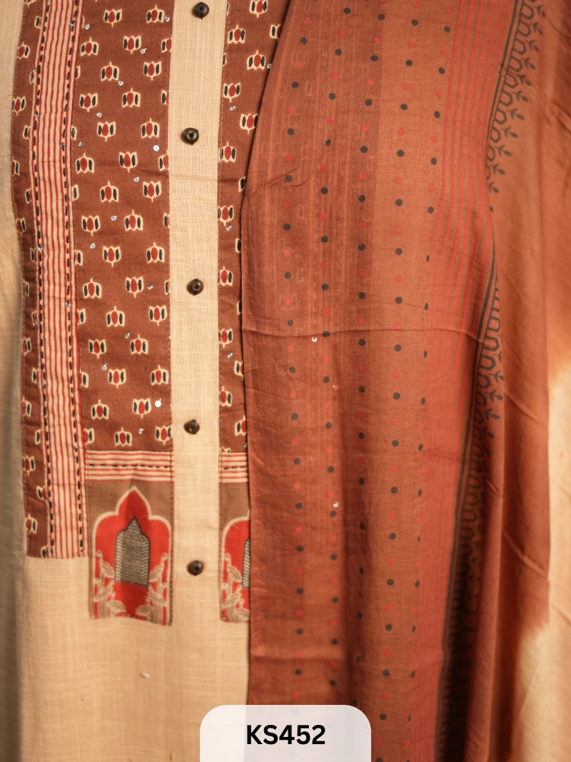 AJRAKH SOFT COTTON- Work Wear - Earthy Color