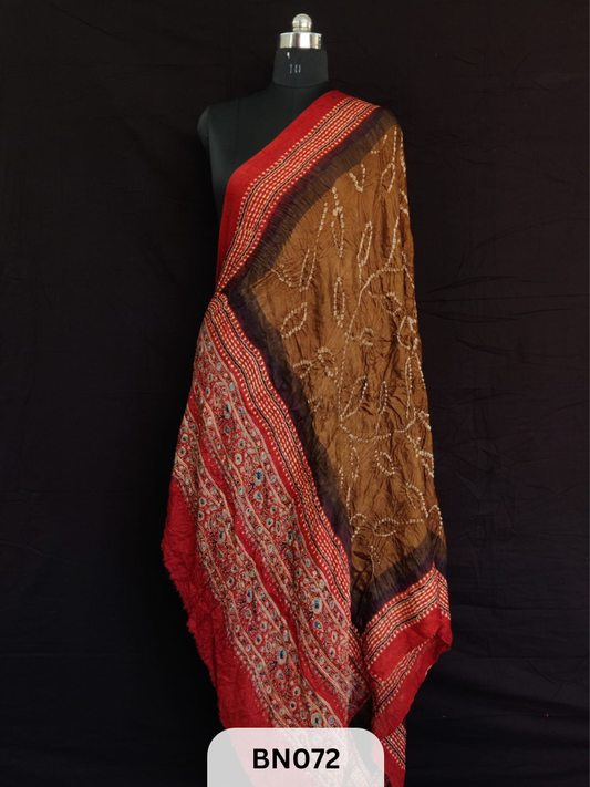 AJRAKH BANDHANI BORDER AAMBADAL DUPATTA