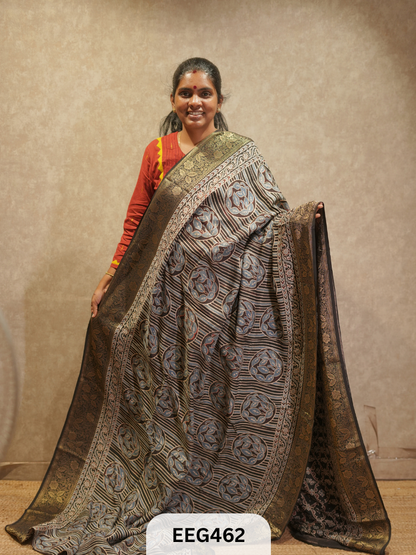 AJRAKH DOLA SILK SAREE
