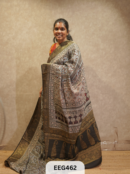 AJRAKH DOLA SILK SAREE