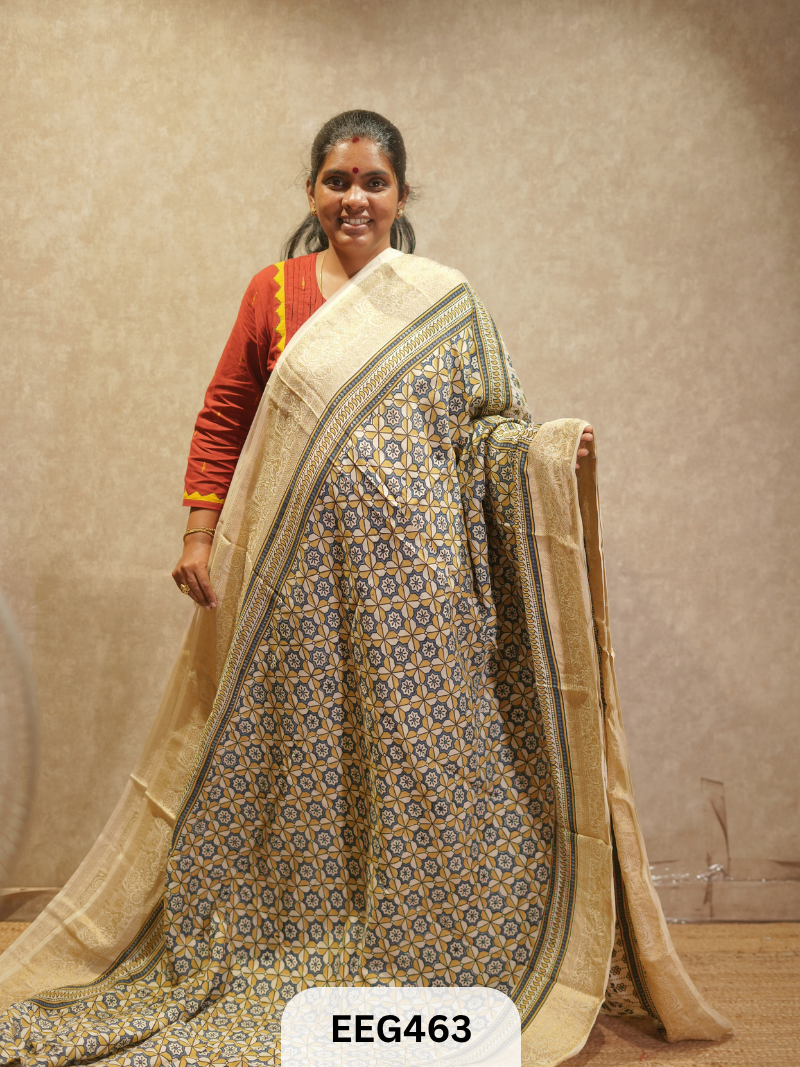 AJRAKH DOLA SILK SAREE