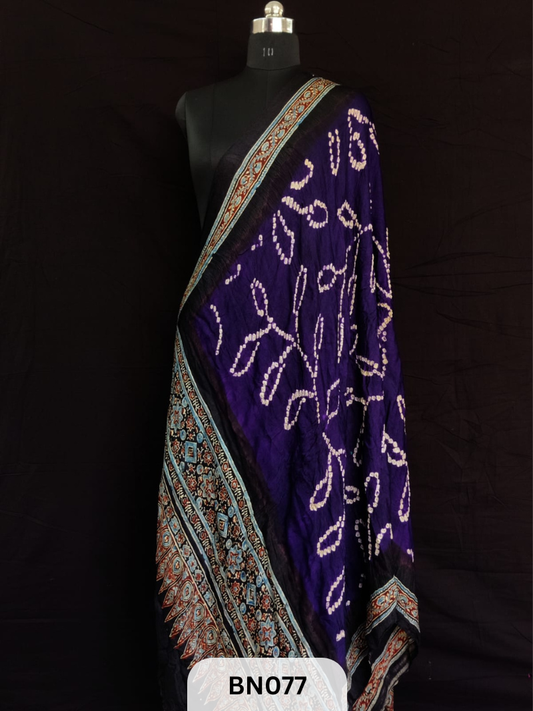 AJRAKH BANDHANI BORDER AAMBADAL DUPATTA