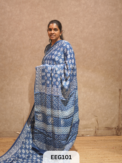 MODAL INDIGO SAREE