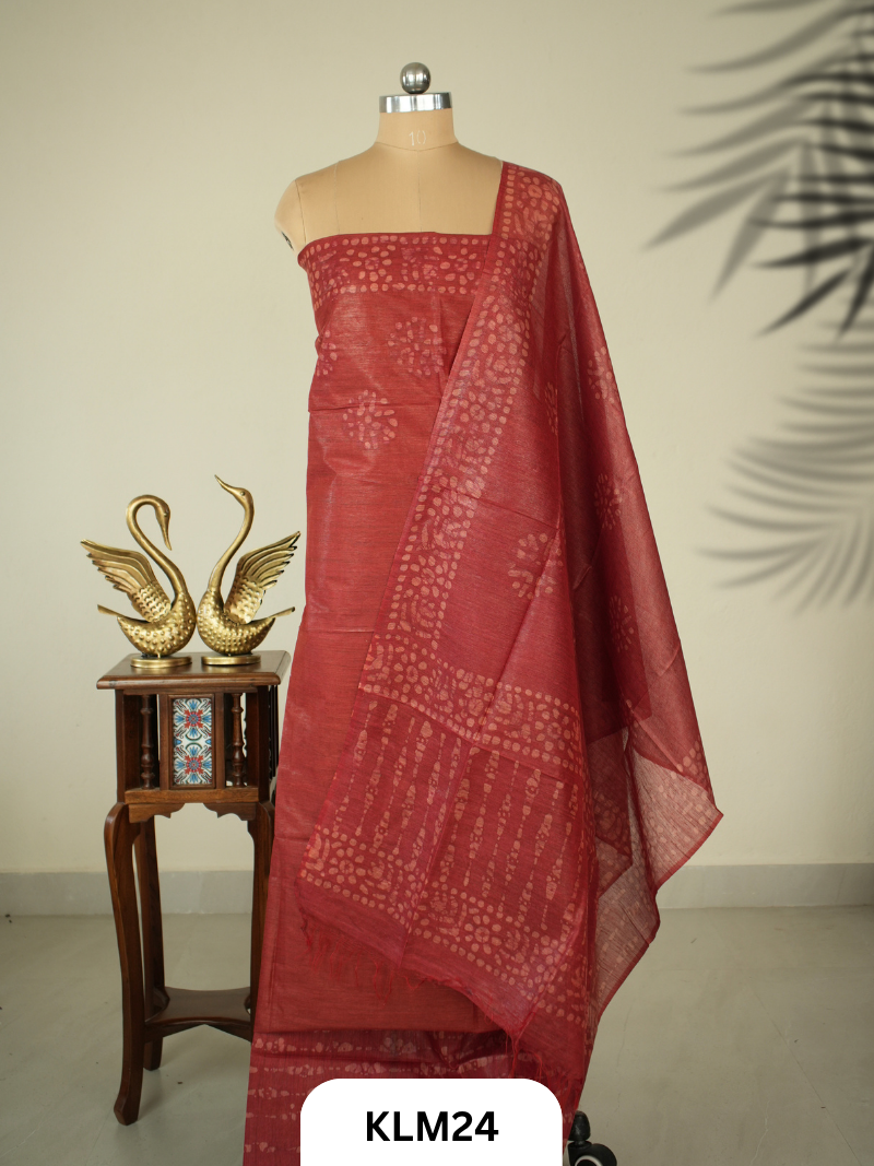 Semi Tussar Salwar Unstitched 3Pc Set