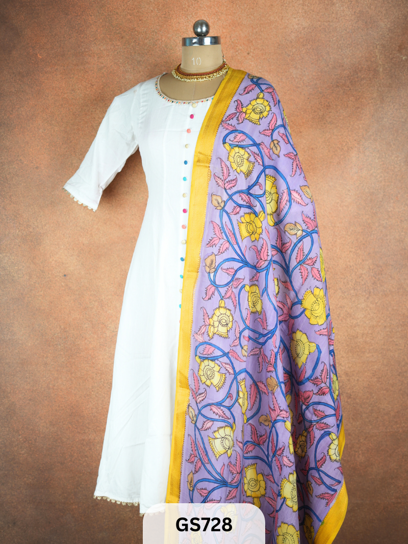 Pen Kalamkari Dupatta (Dupatta only)