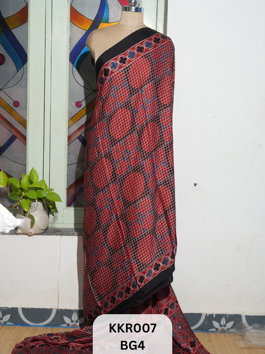 AJRAKH MODAL SAREE | BLOCK PRINT