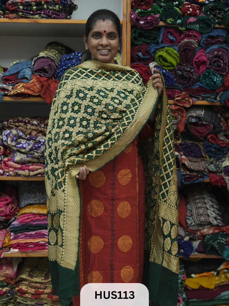 PURE KHADDI GEORGETTE DUPPATTA