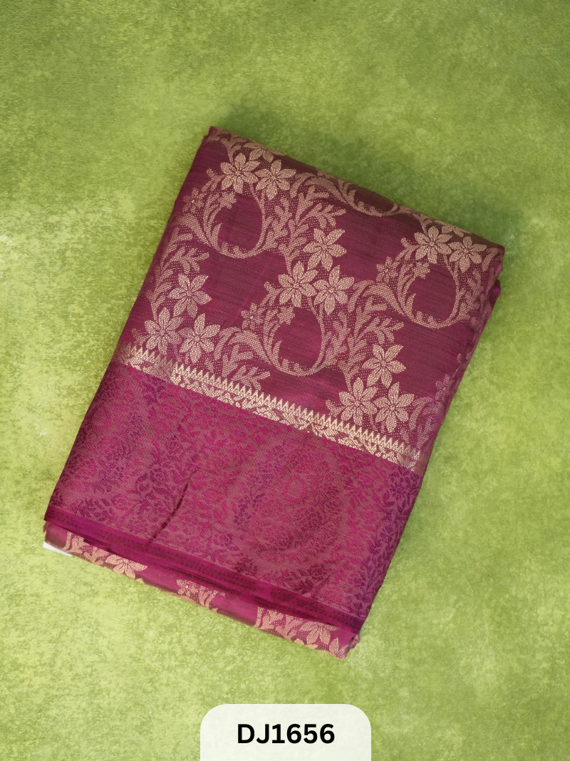 METALIC DUPION SILK - FLORAL DESIGN