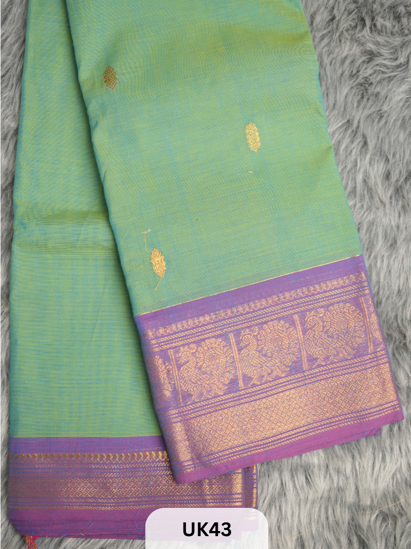 KANCHI COTTON NOOL SAREE WITH RICH PALLU