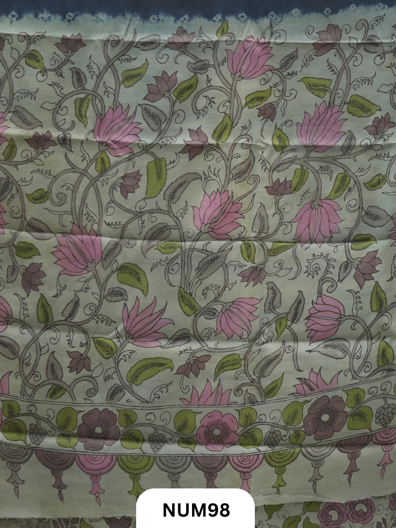 Modal Bandhini With Pure Penkalamkari Pallu And Blouse