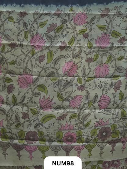 Modal Bandhini With Pure Penkalamkari Pallu And Blouse