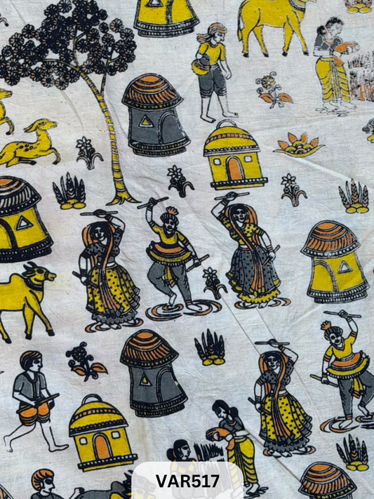 Kalamkari Hand printed - Fabric -1.5mtr