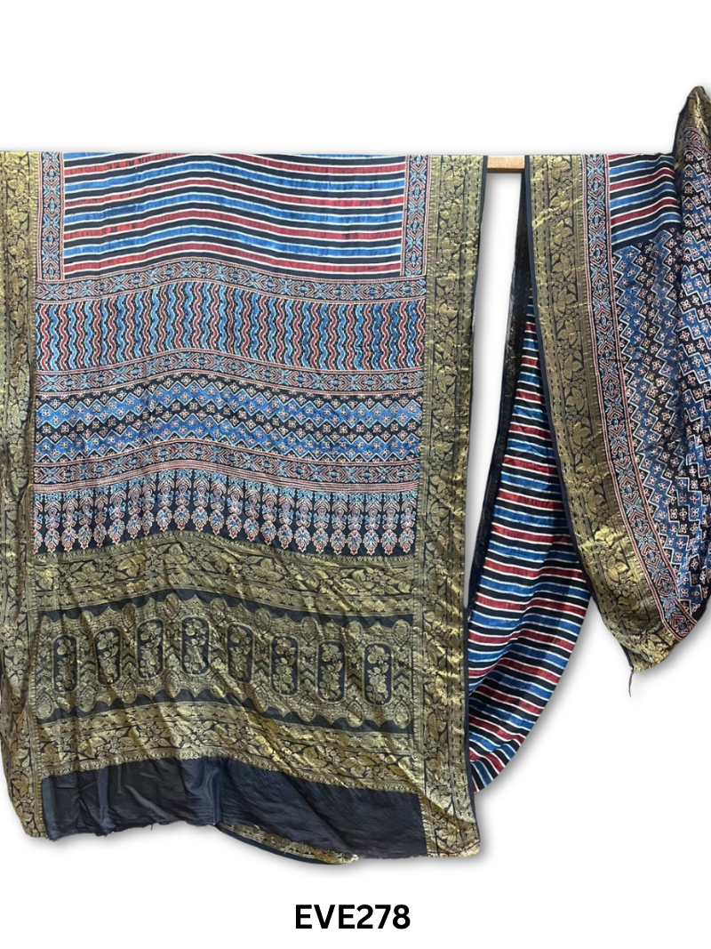 Dola Silk Ajrakh Saree