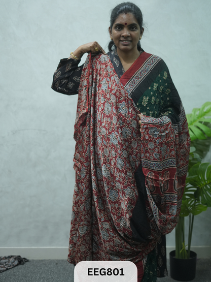 MODAL AJRAKH BANDHEJ SAREE
